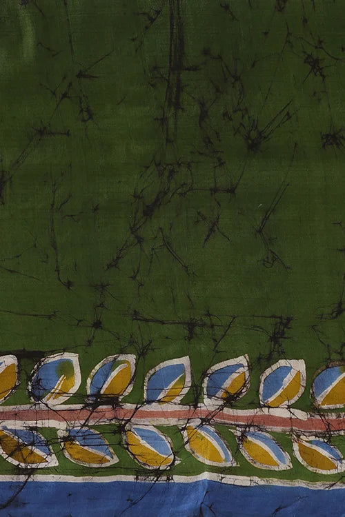 GC 'Feather' Handwoven Hand Batik Pure Silk with SilkMark Saree