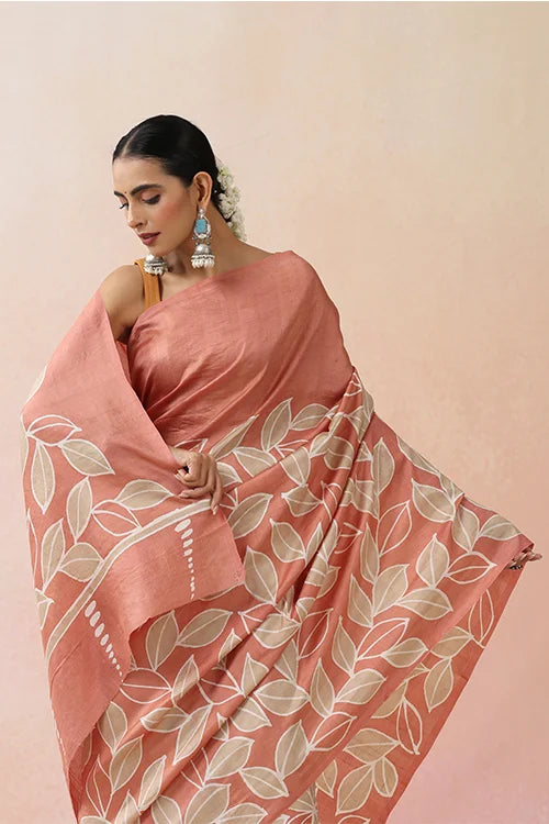 GC 'Bloom' Handwoven Hand Batik Pure Silk with SilkMark Saree