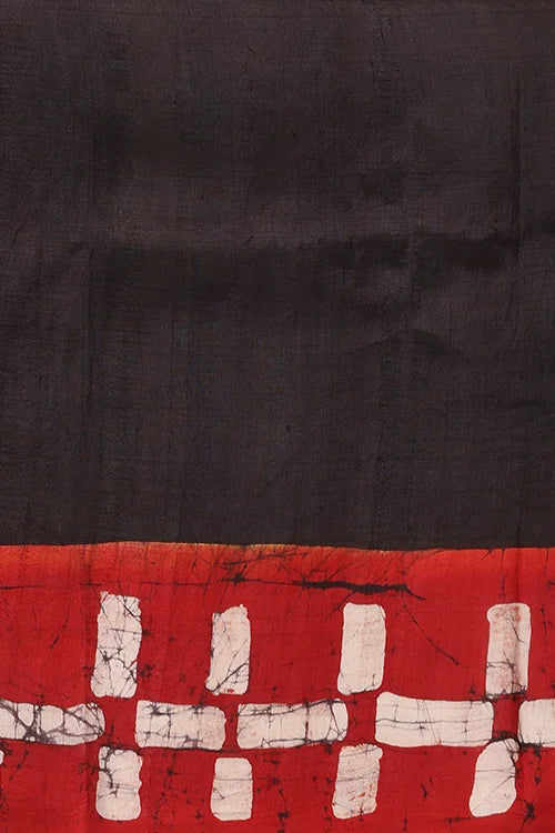 GC 'Check' Handwoven Hand Batik Pure Silk with SilkMark Saree