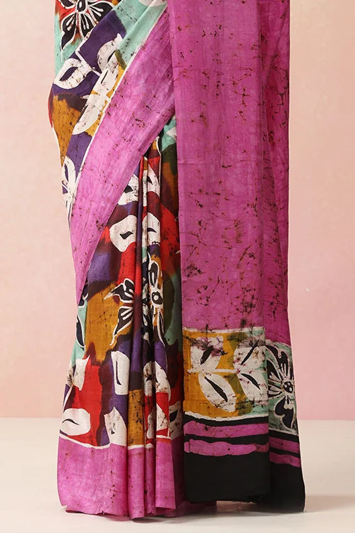 GC 'Canvas' Handwoven Hand Batik Pure Silk with SilkMark Saree