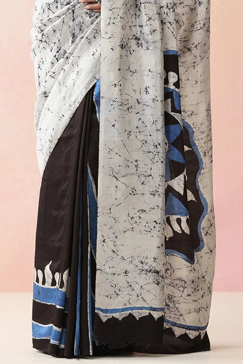 GC 'Chakra' Handwoven Hand Batik Pure Silk with SilkMark Saree