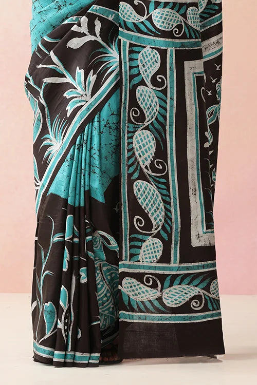 GC 'Nartaki' Handwoven Hand Batik Pure Silk with SilkMark Saree