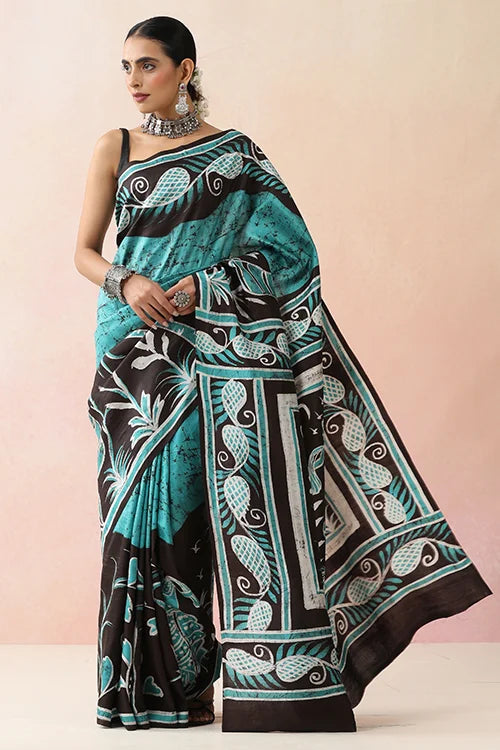 GC 'Nartaki' Handwoven Hand Batik Pure Silk with SilkMark Saree