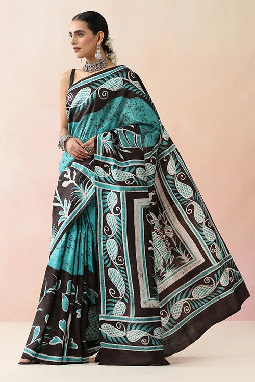 GC 'Nartaki' Handwoven Hand Batik Pure Silk with SilkMark Saree