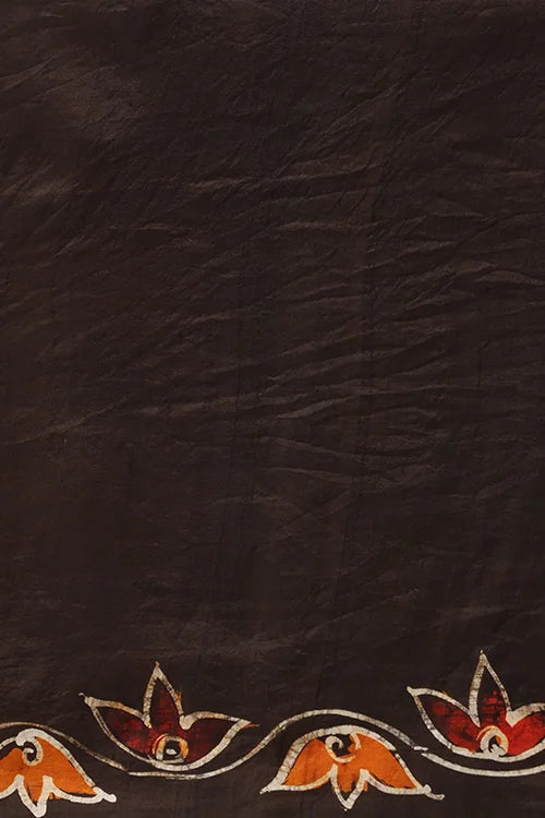 GC 'Terracota' Handwoven Hand Batik Pure Silk with SilkMark Saree