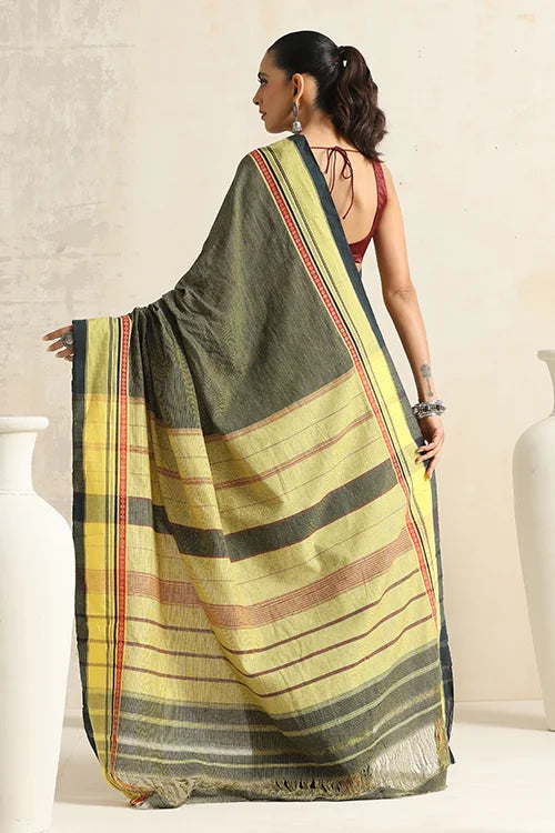 Punarjeevana Green Body Yellow Border Reversible Anne Hejje