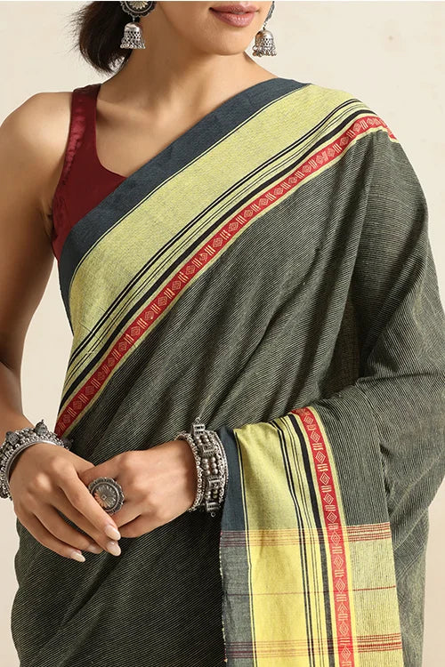 Punarjeevana Green Body Yellow Border Reversible Anne Hejje