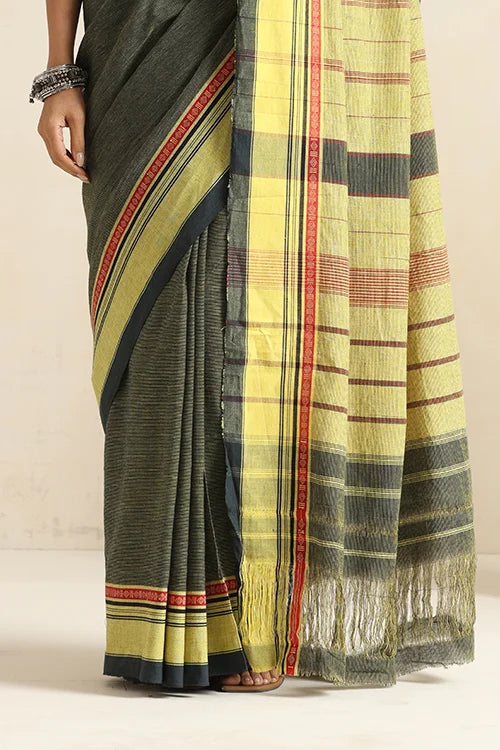 Punarjeevana Green Body Yellow Border Reversible Anne Hejje