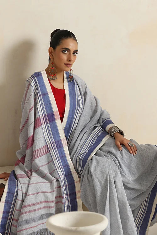 Punarjeevana Light Indigo Body Indigo  Border Reversible Anne Hejje