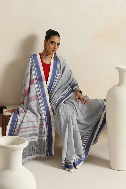 Punarjeevana Light Indigo Body Indigo  Border Reversible Anne Hejje