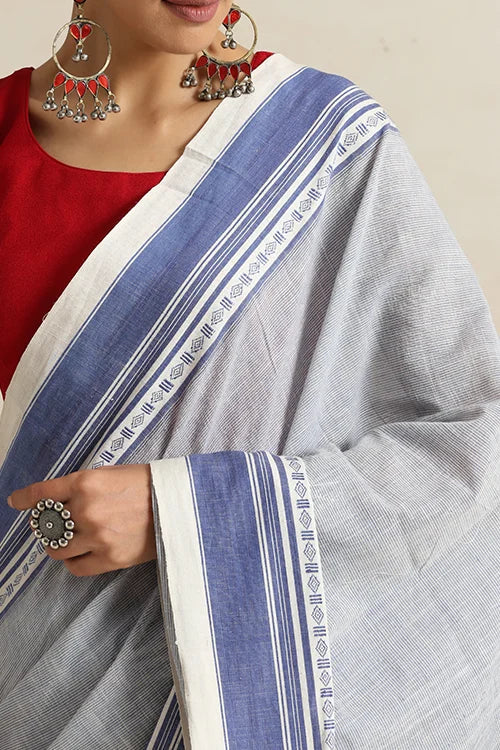 Punarjeevana Light Indigo Body Indigo  Border Reversible Anne Hejje