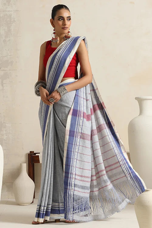 Punarjeevana Light Indigo Body Indigo  Border Reversible Anne Hejje