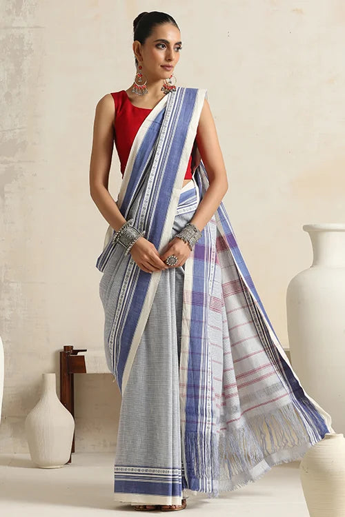 Punarjeevana Light Indigo Body Indigo  Border Reversible Anne Hejje