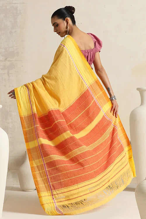 Punarjeevana Mango Body Yellow  Border Reversible Anne Hejje