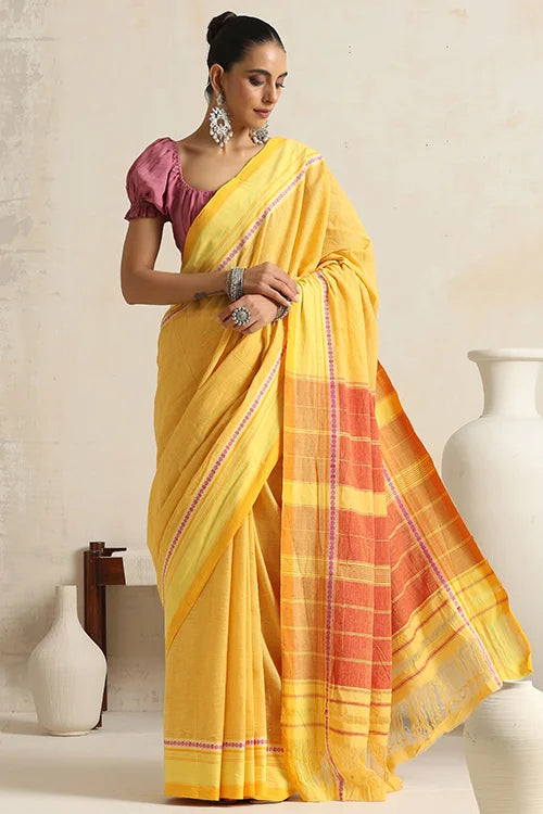 Punarjeevana Mango Body Yellow  Border Reversible Anne Hejje