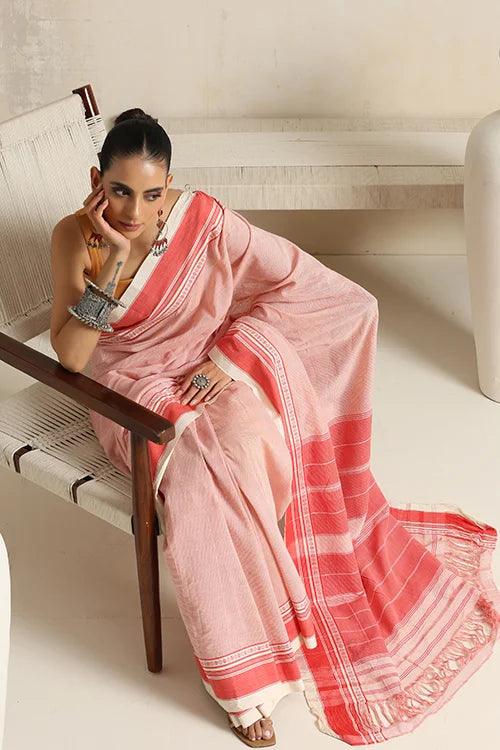 Punarjeevana Peach Body Off White Border Reversible Anne Hejje