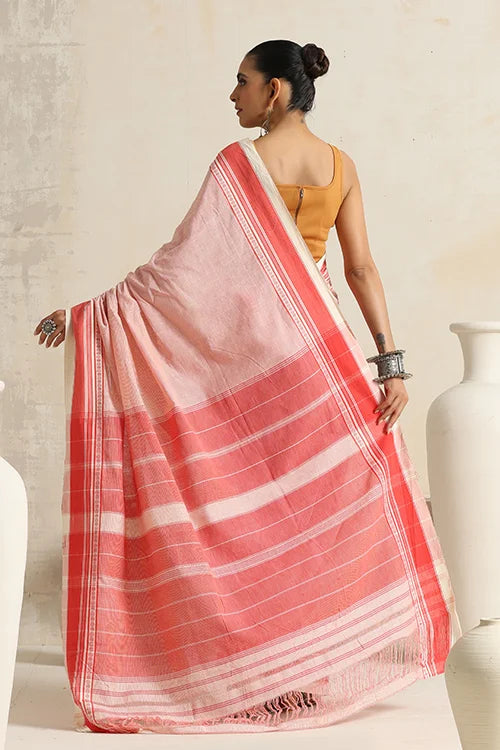 Punarjeevana Peach Body Off White Border Reversible Anne Hejje