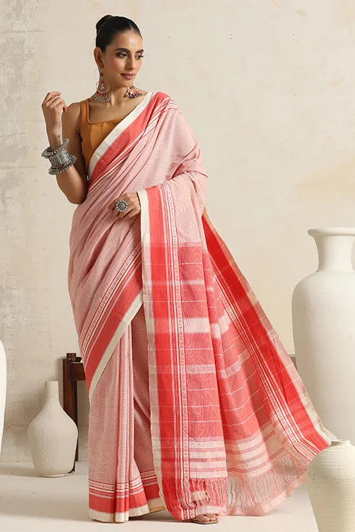 Punarjeevana Peach Body Off White Border Reversible Anne Hejje