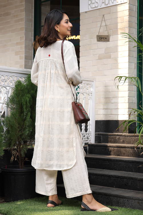 Bebaak Tara Rose Kora Handwoven & Hand Embroidered Tunic Set