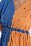 Bebaak Serena Color Block Pure Cotton Hand Embroidered Dress