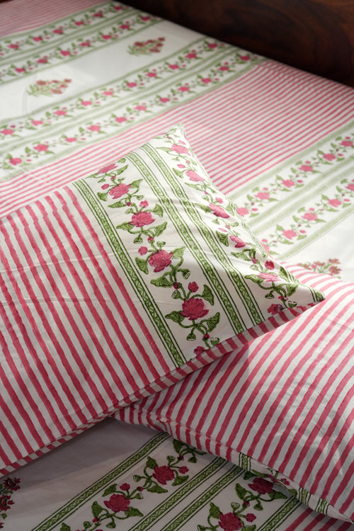 Sooti Syahi Artisan'S Dream Hand Block Printed Cotton Percale Bedsheet