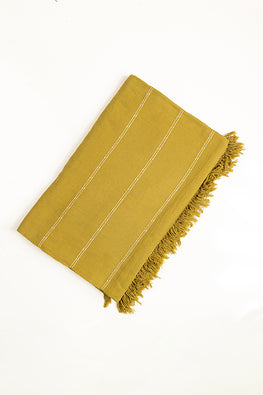 Hand Woven Mustard Cotton Bed Sheet Set