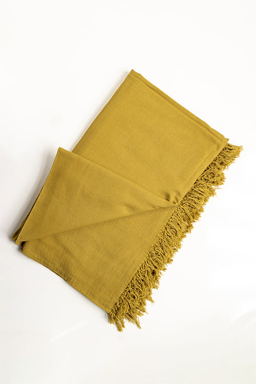 Mustard Hand Woven Cotton Bed Sheet Set
