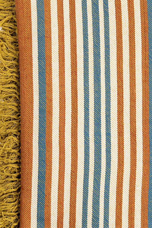 Mustard Hand Woven Cotton Bed Sheet Set