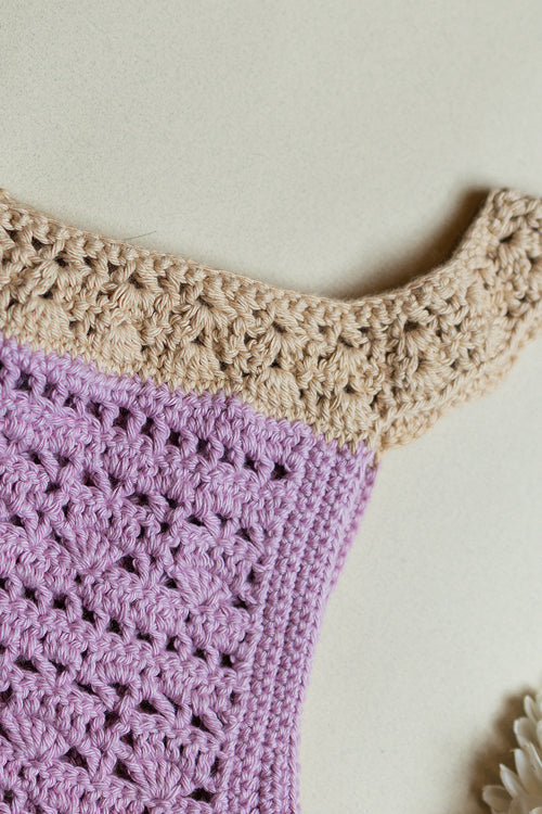 Samoolam Aakarsha Lavender Boat - Neck Blouse