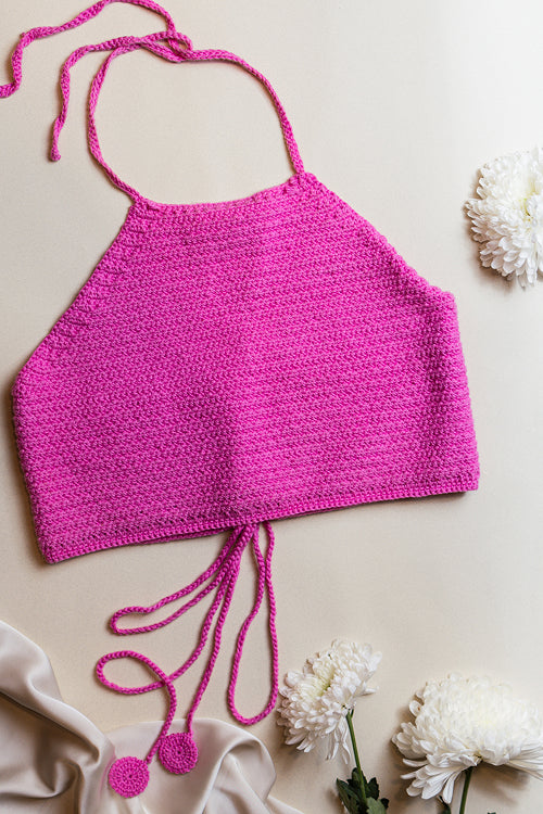 Samoolam Aakarsha Pink - Halter Neck Blouse