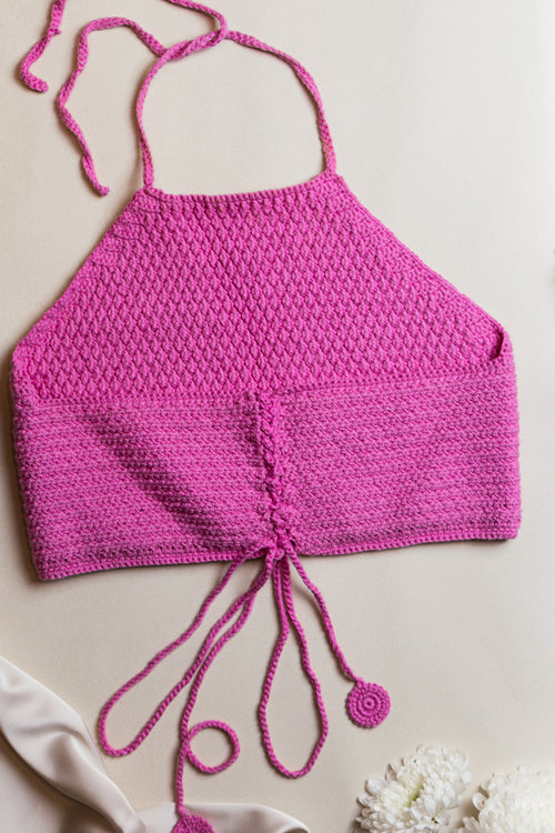 Samoolam Aakarsha Pink - Halter Neck Blouse