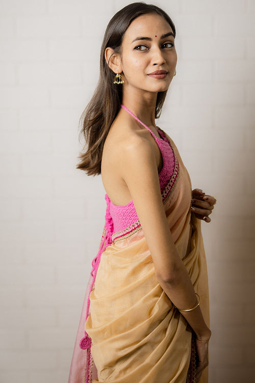 Samoolam Aakarsha Pink - Halter Neck Blouse