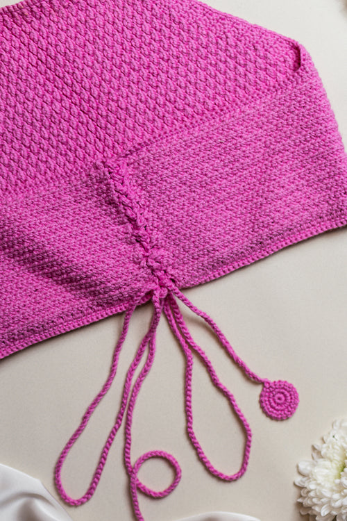 Samoolam Aakarsha Pink - Halter Neck Blouse