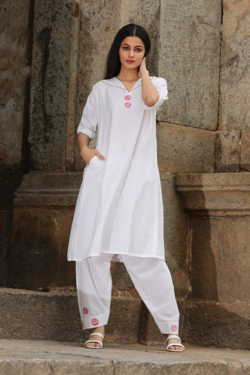 Bebaak Surriaya Handpainted & Handwoven Salwar Suit