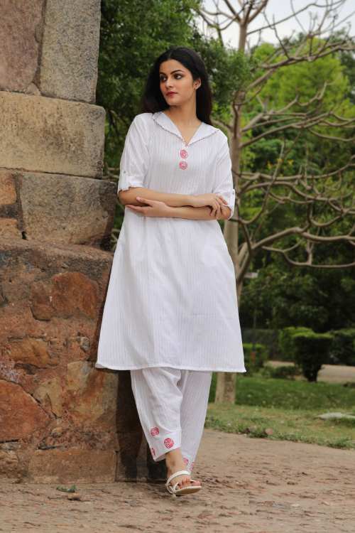 Bebaak Surriaya Handpainted & Handwoven Salwar Suit