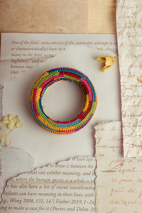 Samoolam Rangat Mosaic Multicolored Chunky Bangle (Set Of 2)