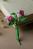 Samoolam Handmade Rose Jewel Brooch Pink & White
