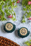 Antarang- Prakriti (Green) Bead Jumki Earing,  100% Cotton. Hand Made By Divyang Rural Women.