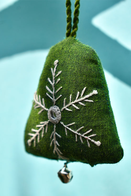 Okhai 'Jingle Bells' Hand Embroidered Christmas Ornament