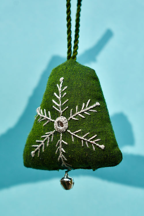 Okhai 'Jingle Bells' Hand Embroidered Christmas Ornament