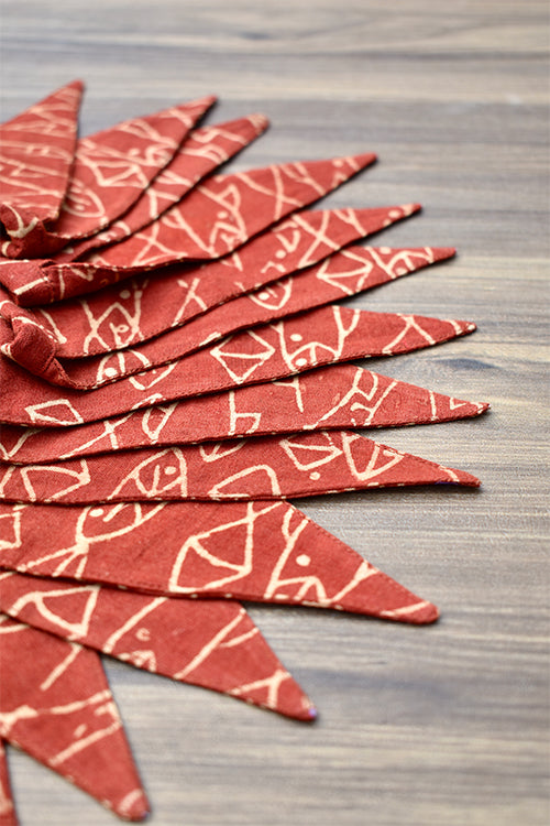 Okhai 'Christmas Carols' Hand Block Printed Cotton Bunting