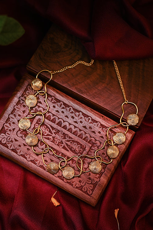 Miharu Aaradhya Elegance Dokra Necklace