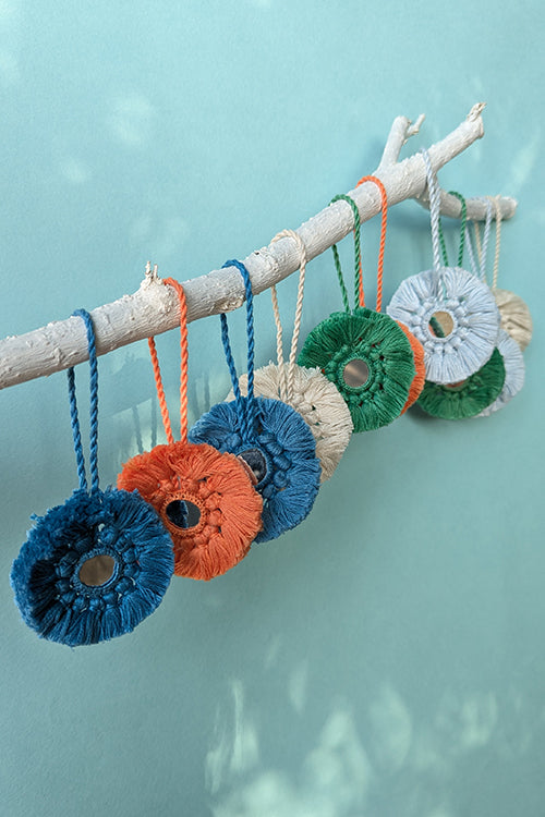 Okhai “Carols” Set of 10 Hand-Embroidered Tassel Christmas Ornaments