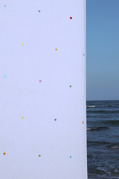 Okhai 'Delusion' Hand Embroidered Mirror Work Curtain