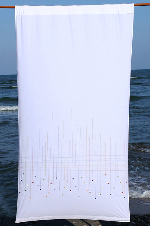 Okhai 'Rave' Hand Embroidered Mirror Work Curtain