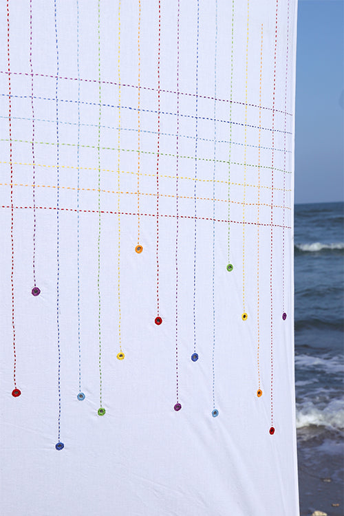 Okhai 'Rave' Hand Embroidered Mirror Work Curtain