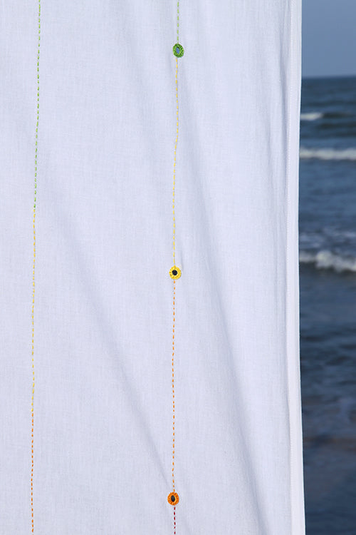 Okhai 'Envision' Hand Embroidered Mirror Work Curtain