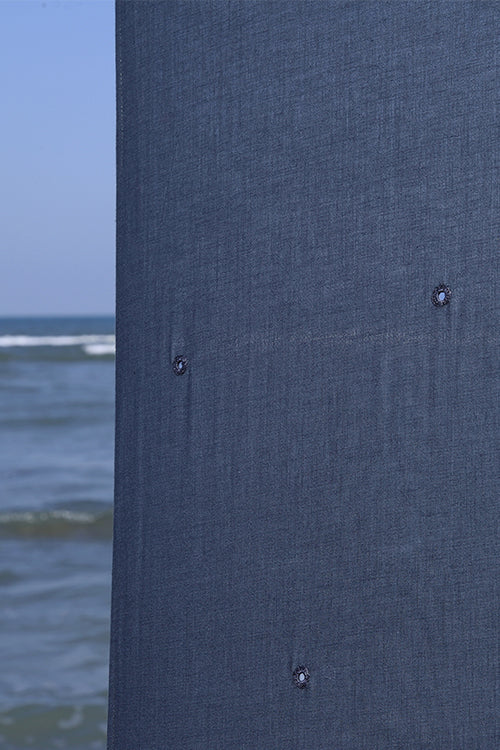 Okhai 'Steel' Hand Embroidered Mirror Work Curtain