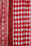 Artistic Red Illusions Hand Block Printed Door Curtain