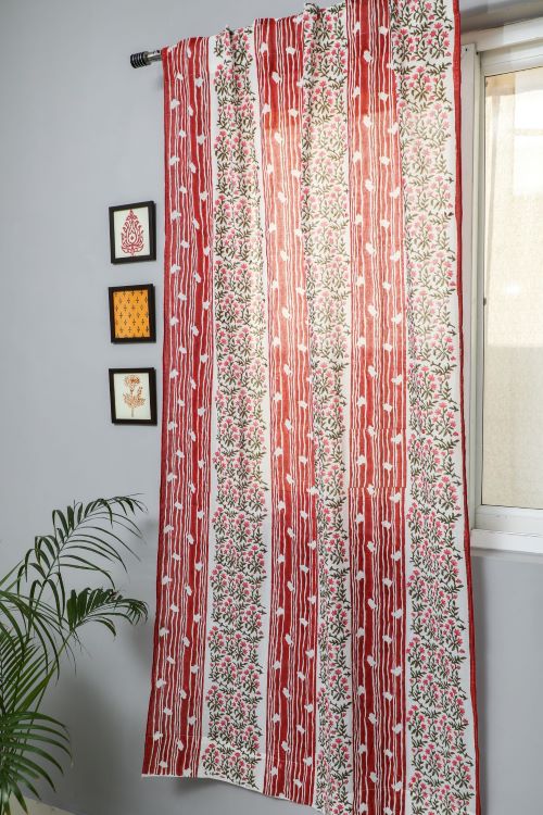 Haven Glazing Hand Block Printed Door Curtain